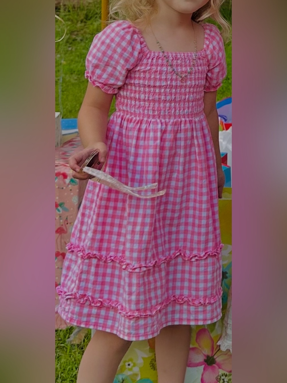 The Children's Place Pink Gingham Smocked Dress